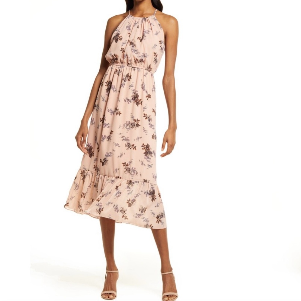 Chelsea28 Floral Print Halter Dress